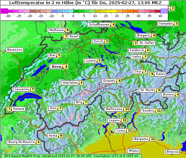 Temperatur, 27. 2. 2025