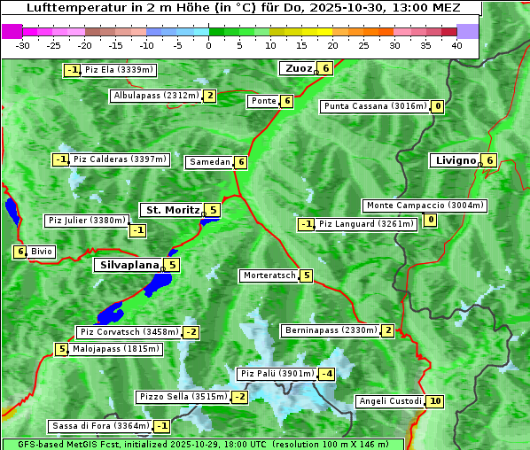 Temperatur, 30. 10. 2025