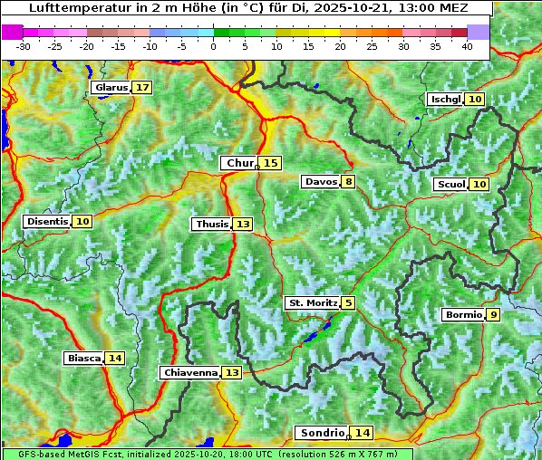 Temperatur, 21. 10. 2025