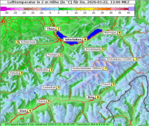 Temperatur, 22. 1. 2026
