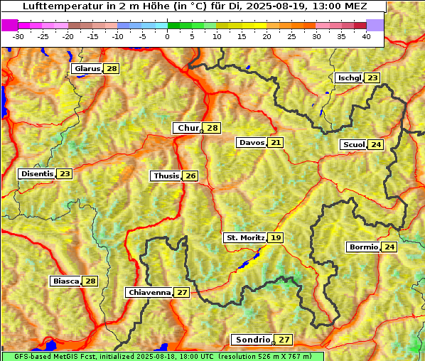 Temperatur, 19. 8. 2025