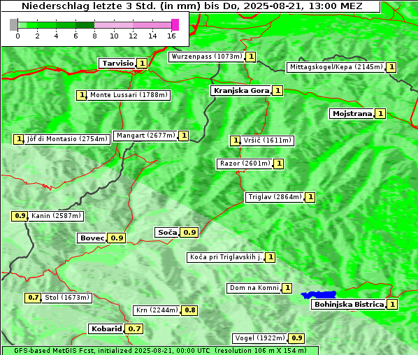 Niederschlag, 21. 8. 2025