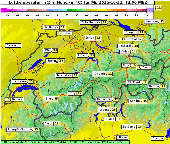 Temperatur, 22. 10. 2025