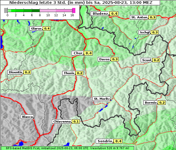 Niederschlag, 23. 8. 2025