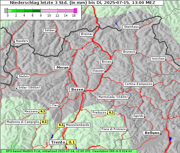 Niederschlag, 15. 7. 2025