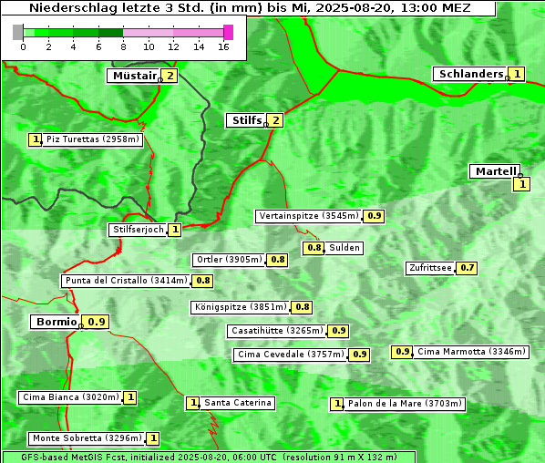 Niederschlag, 20. 8. 2025