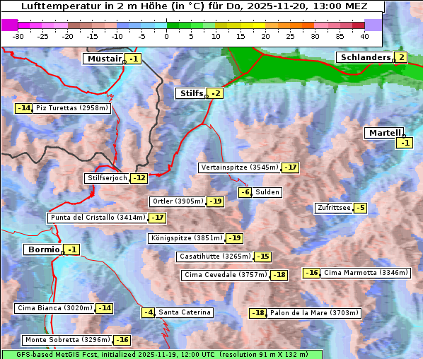 Temperatur, 20. 11. 2025