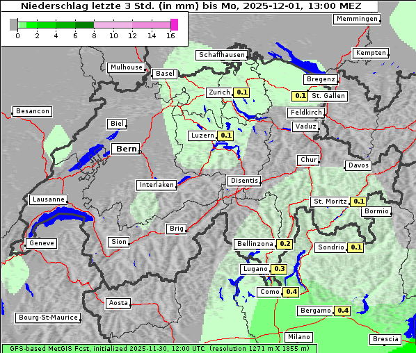 Niederschlag, 1. 12. 2025