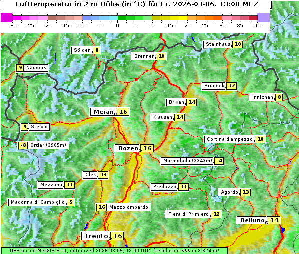 Temperatur, 6. 3. 2026
