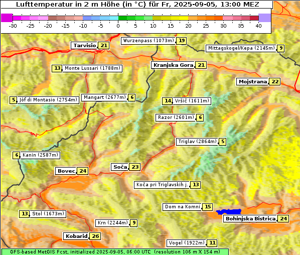 Temperatur, 5. 9. 2025
