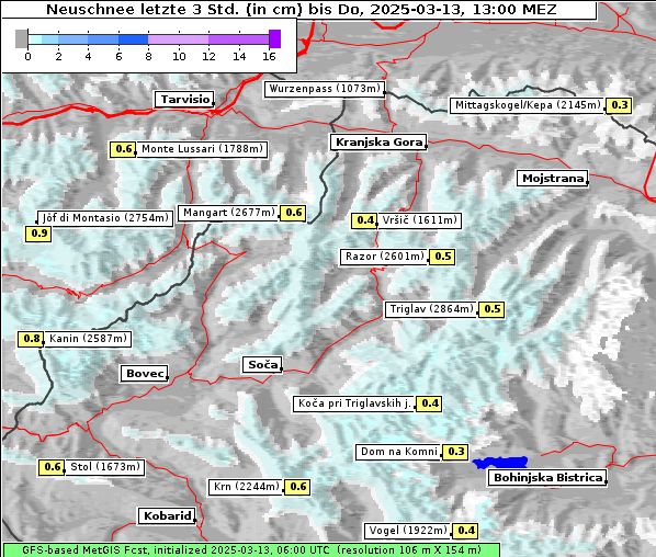 Neuschnee, 13. 3. 2025