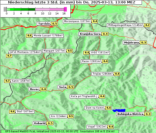 Niederschlag, 13. 3. 2025