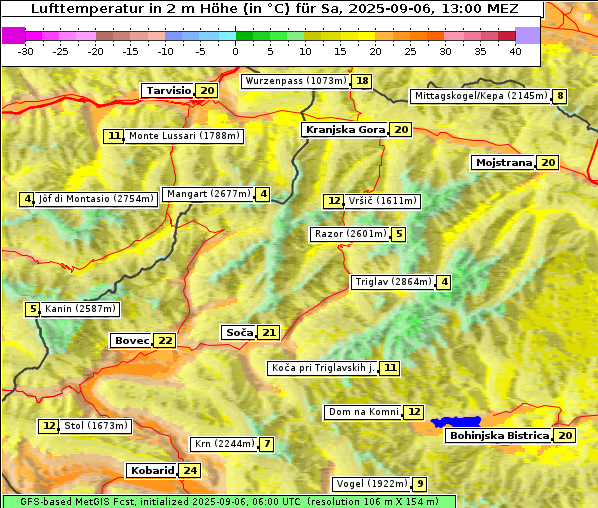 Temperatur, 6. 9. 2025