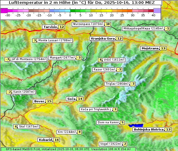 Temperatur, 16. 10. 2025