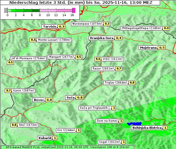 Niederschlag, 16. 11. 2025