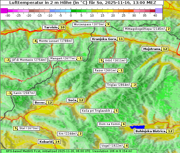 Temperatur, 16. 11. 2025