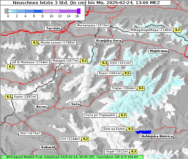 Neuschnee, 24. 2. 2025