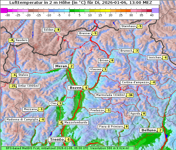 Temperatur, 6. 1. 2026