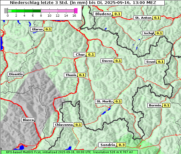 Niederschlag, 16. 9. 2025