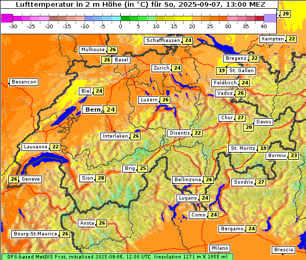 Temperatur, 7. 9. 2025
