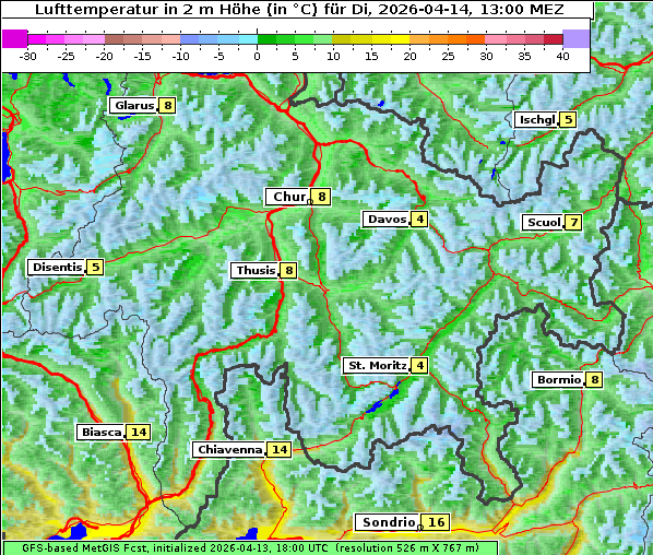 Temperatur, 14. 4. 2026