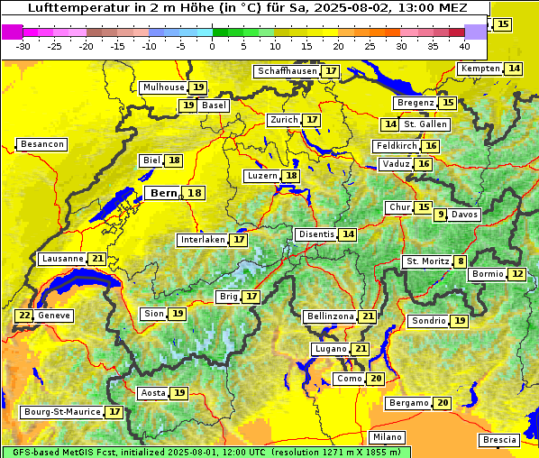 Temperatur, 2. 8. 2025