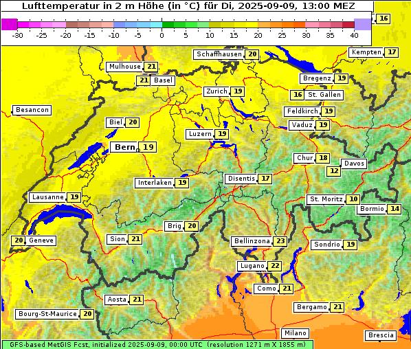 Temperatur, 9. 9. 2025