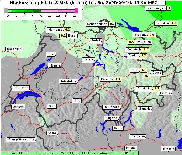 Niederschlag, 14. 9. 2025