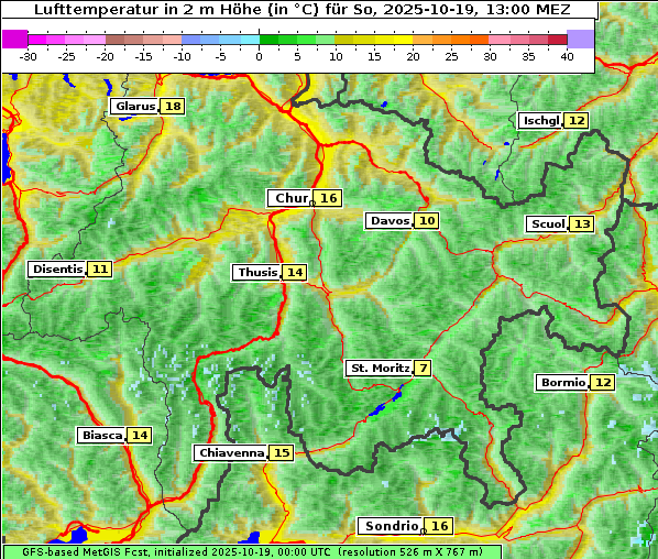 Temperatur, 19. 10. 2025
