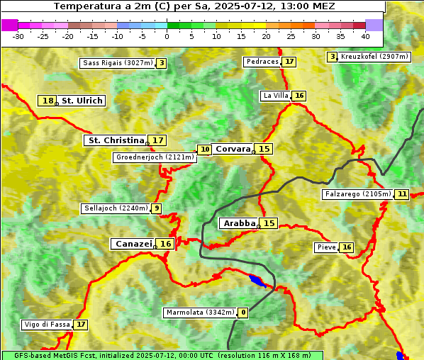 Temperatur, 12. 7. 2025