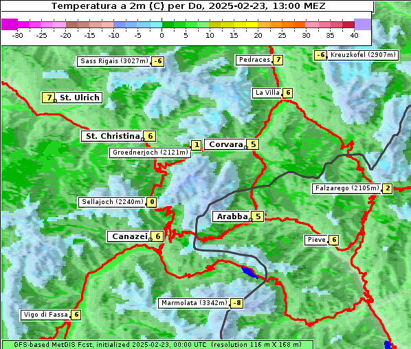 Temperatur, 23. 2. 2025