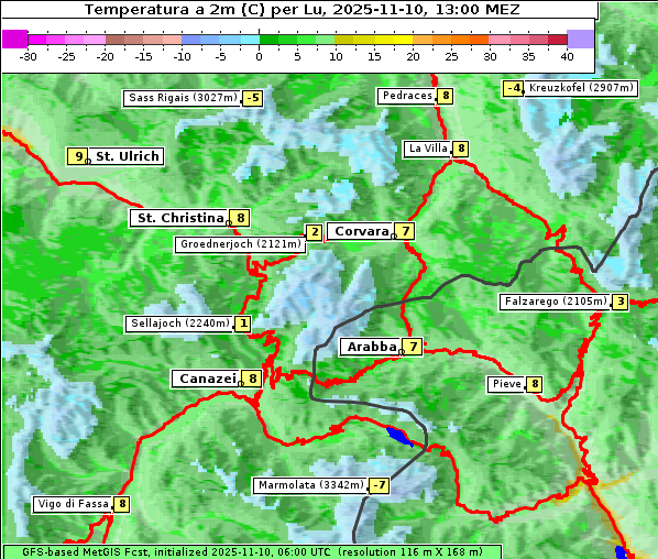 Temperatur, 10. 11. 2025