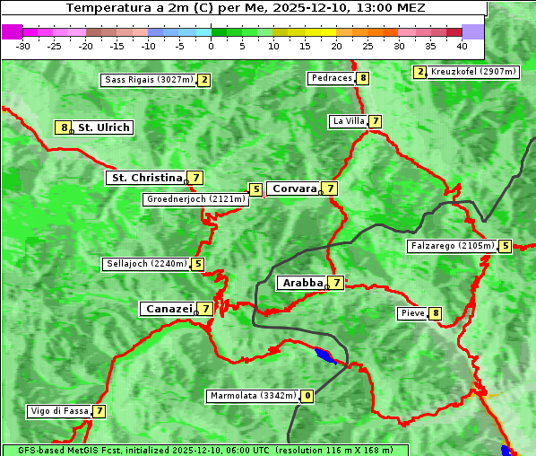 Temperatur, 10. 12. 2025