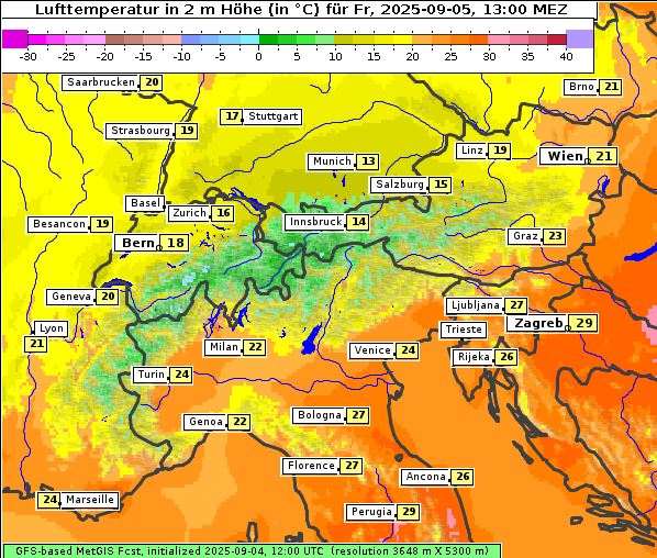 Temperatur, 5. 9. 2025