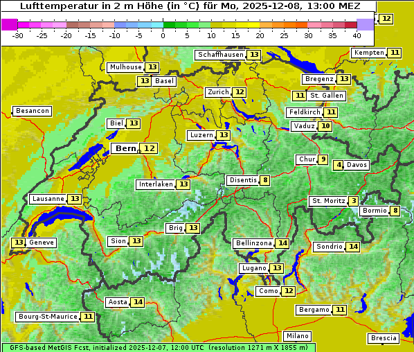 Temperatur, 8. 12. 2025
