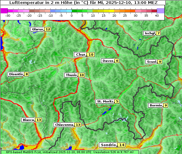 Temperatur, 10. 12. 2025