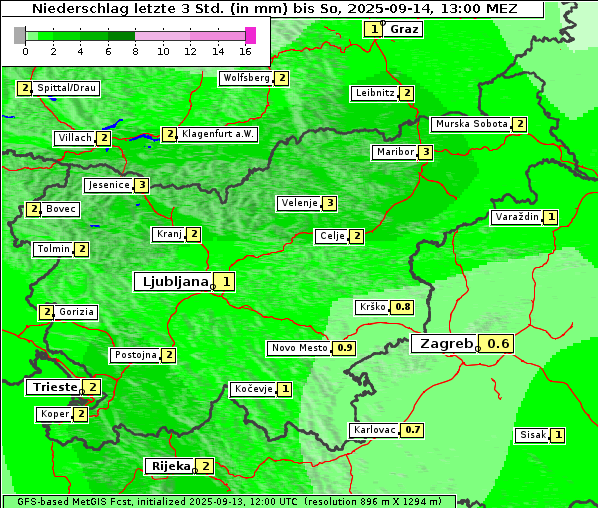 Niederschlag, 14. 9. 2025