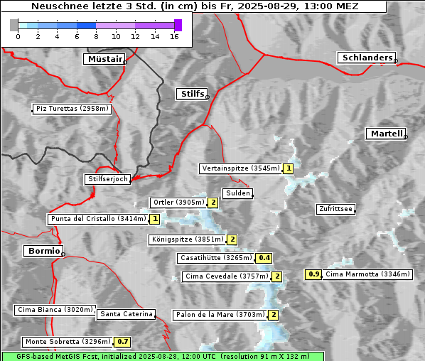Neuschnee, 29. 8. 2025