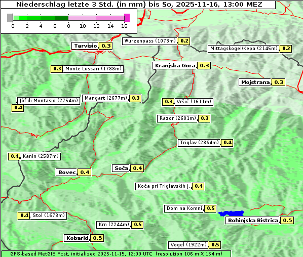 Niederschlag, 16. 11. 2025