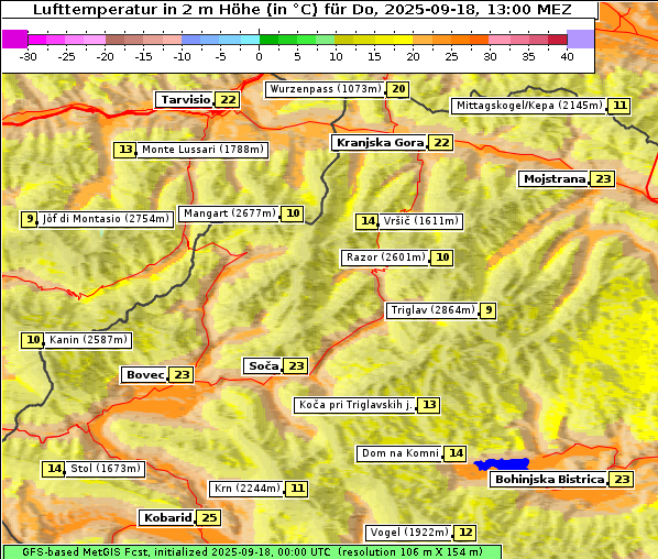 Temperatur, 18. 9. 2025