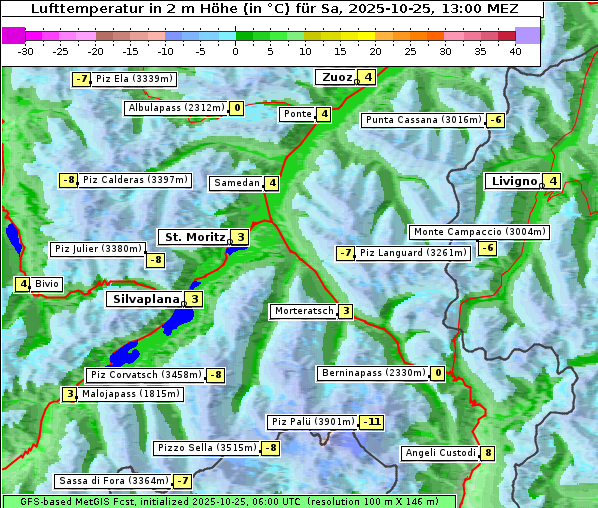 Temperatur, 25. 10. 2025