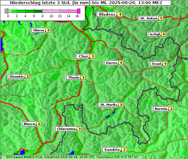 Niederschlag, 20. 8. 2025