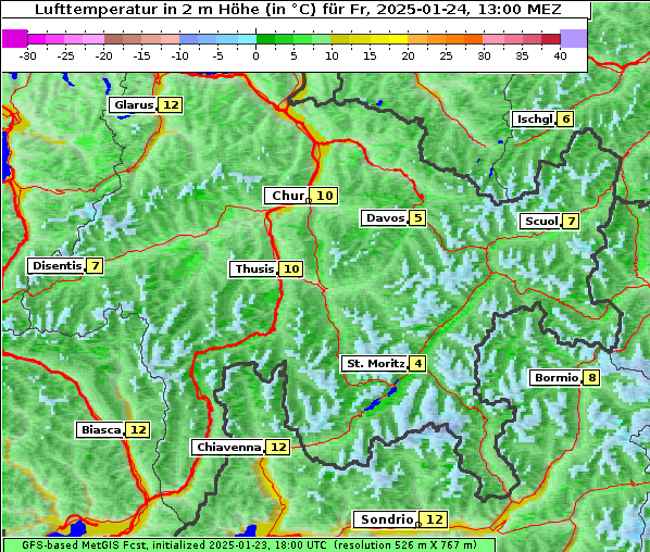 Temperatur, 24. 1. 2025