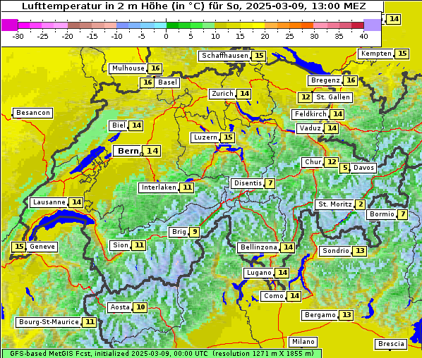 Temperatur, 9. 3. 2025