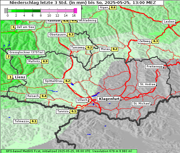 Niederschlag, 25. 5. 2025