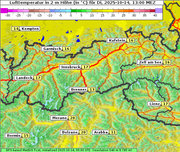 Temperatur, 14. 10. 2025