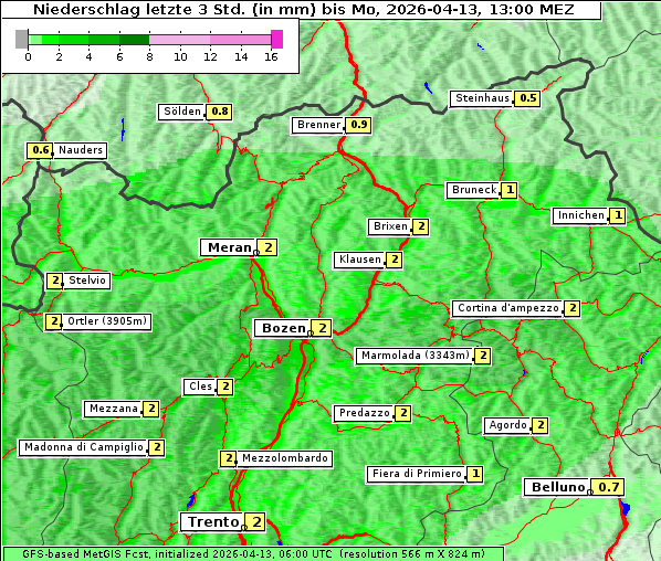 Niederschlag, 13. 4. 2026
