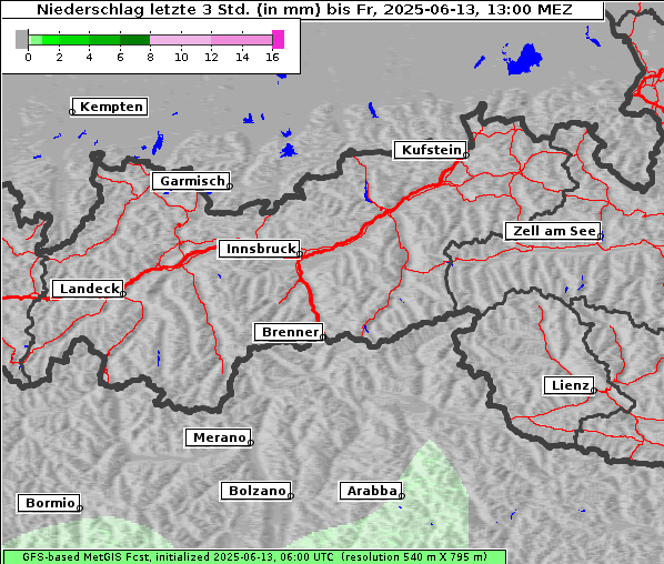 Niederschlag, 13. 6. 2025