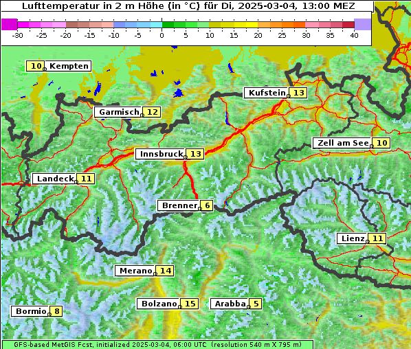 Temperatur, 4. 3. 2025