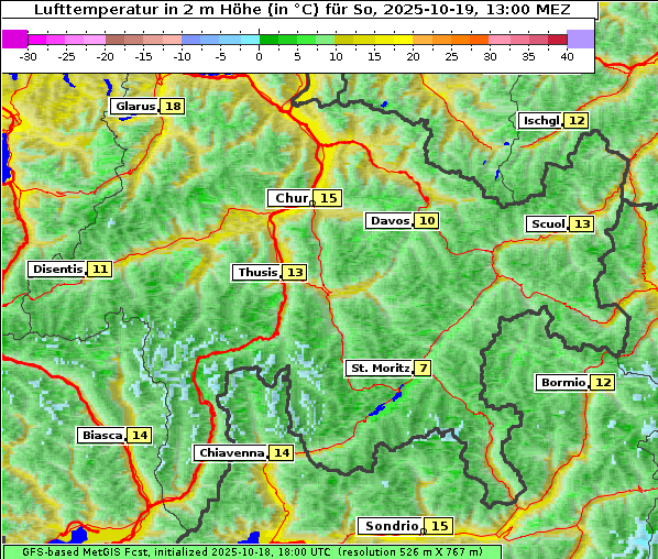 Temperatur, 19. 10. 2025